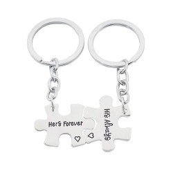 2 st Puzzle His Always and Hers Forever Nyckelring BFF 