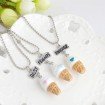 3pcs best friends forever BFF ice cream necklace Children sisters heart chain friendship jewelry gift
