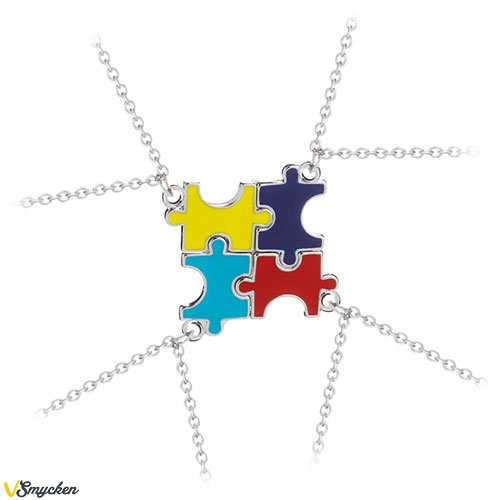 4 st bästa vänner Puzzle Best friends 4 färger fyra pussel halsband 