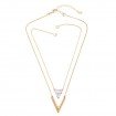 Vintage marmor triangel - Guldig halsband
